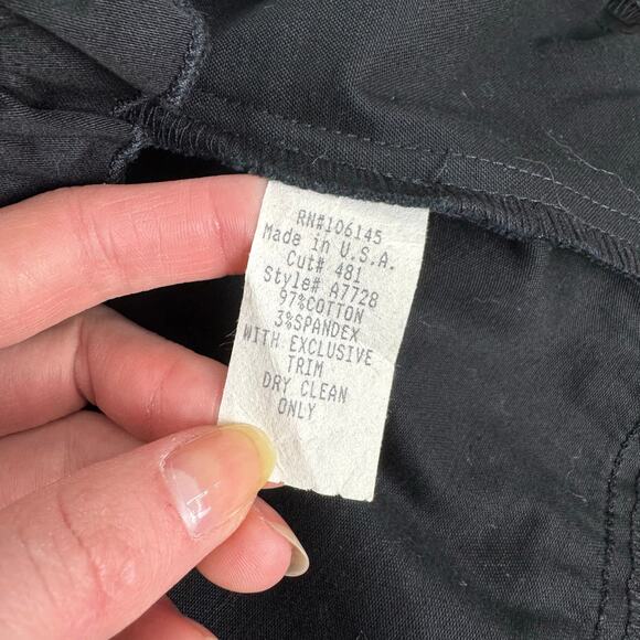 Ruth Anthropologie Black Strapless A-line Dress White Stitching Ruffle Hem 4 Y2K - Picture 9 of 9